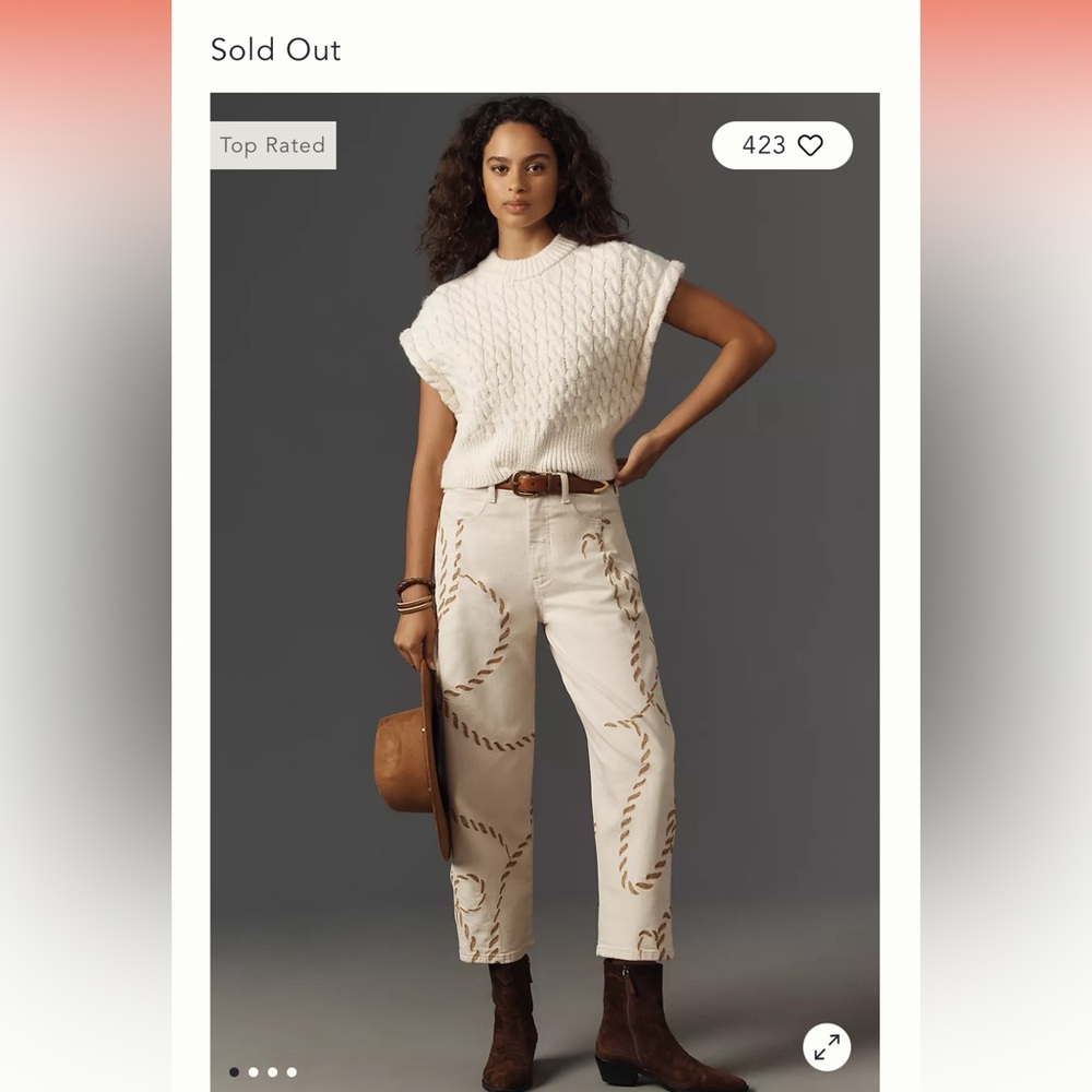 Pilcro rope pattern barrel jeans